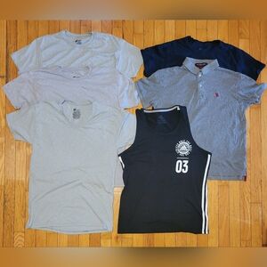 Men's Work Shirts T-Shirt Mixed Brands Bundle Of 6 Size Medium